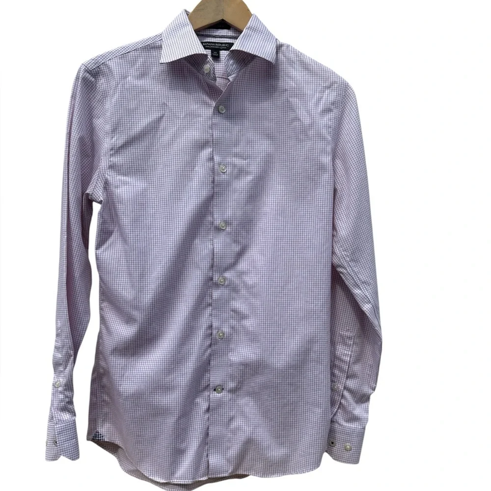 Banana Republic Red Checkered Dress Shirt